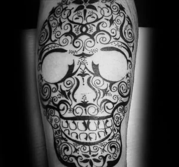 mens-arm-cool-tribal-skull-tattoo-ideas