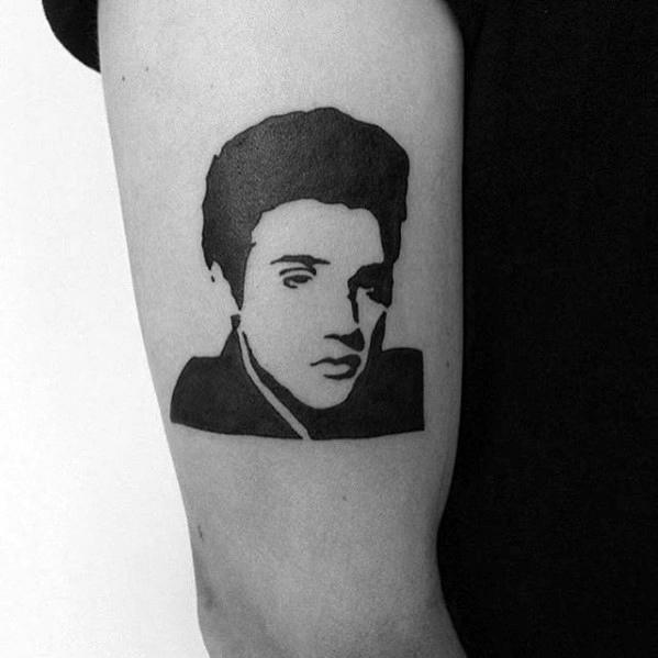 Elvis Presley tattoo on the inner forearm