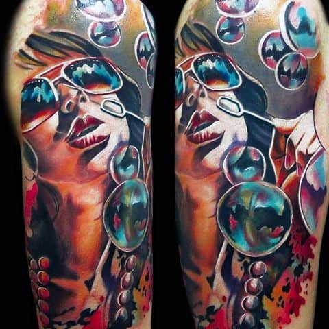 half-sleeve-mens-bubble-tattoo-design-ideas