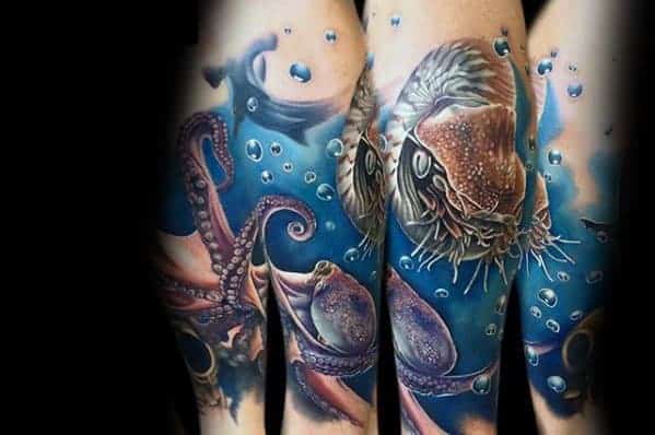 leg-bubble-tattoo-ideas-for-males