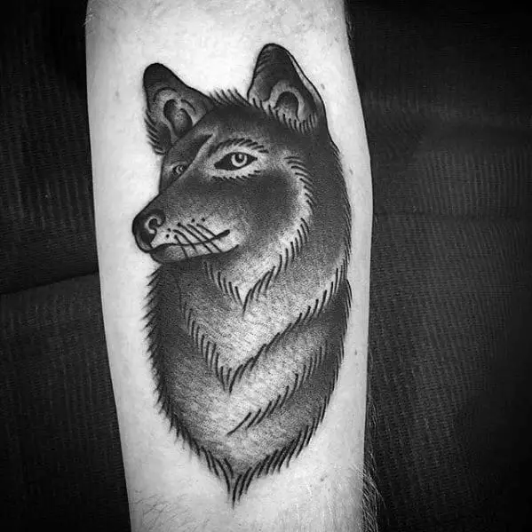 forearm-traditional-old-school-coyote-guys-tattoos