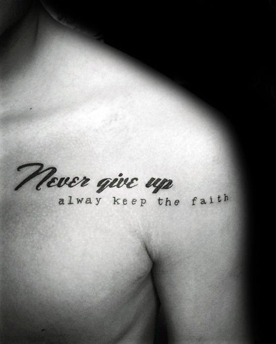 guys-never-give-up-tattoo-design-idea-inspiration-on-chest-and-shoulder