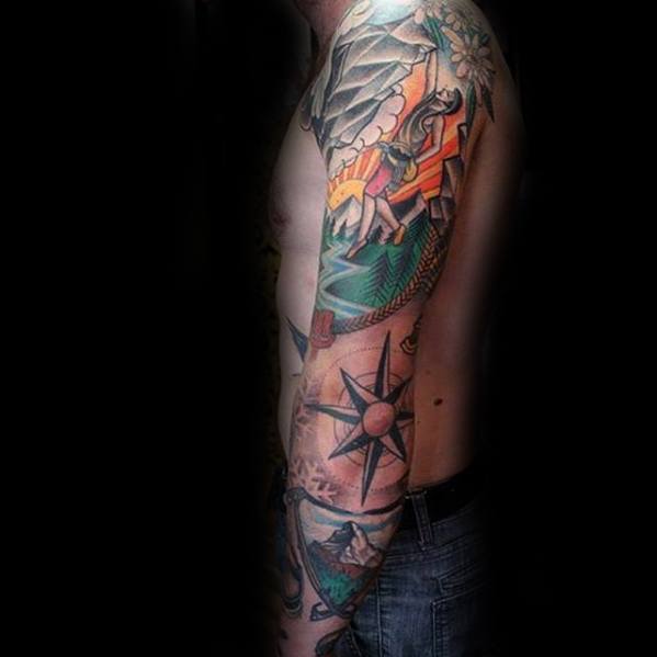 mens-tattoo-with-rock-climbing-design