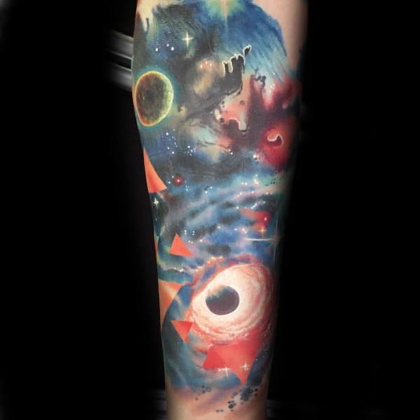 awesome-inner-forearm-watercolor-celestial-tattoos-for-men