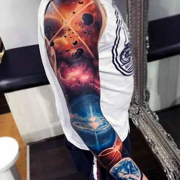 full-arm-sleeve-3d-outer-space-celestial-male-tattoos