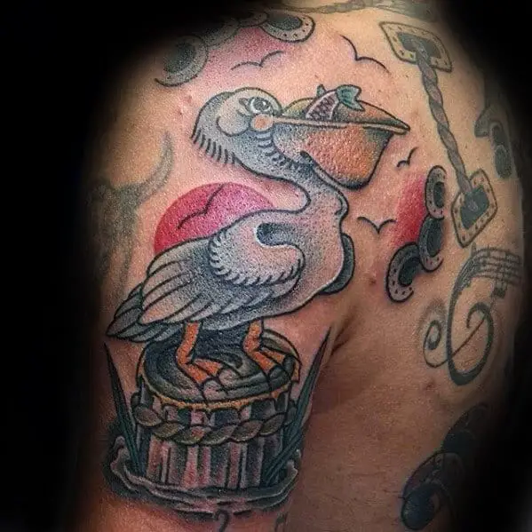 arm-and-shoulder-pelican-tattoo-ideas-for-males