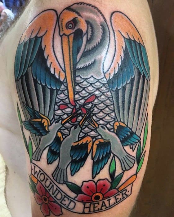arm-guys-pelican-tattoo-design-ideas
