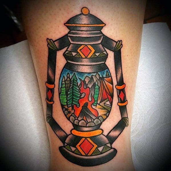 arm-lantern-incredible-camping-tattoos-for-men