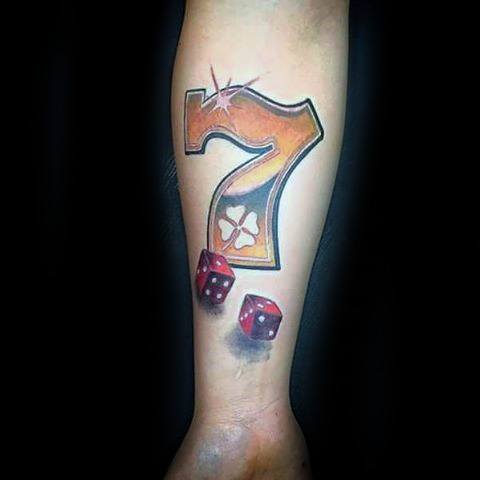 awesome-lucky-number-7-with-pair-of-dice-forearm-good-luck-tattoos-for-men
