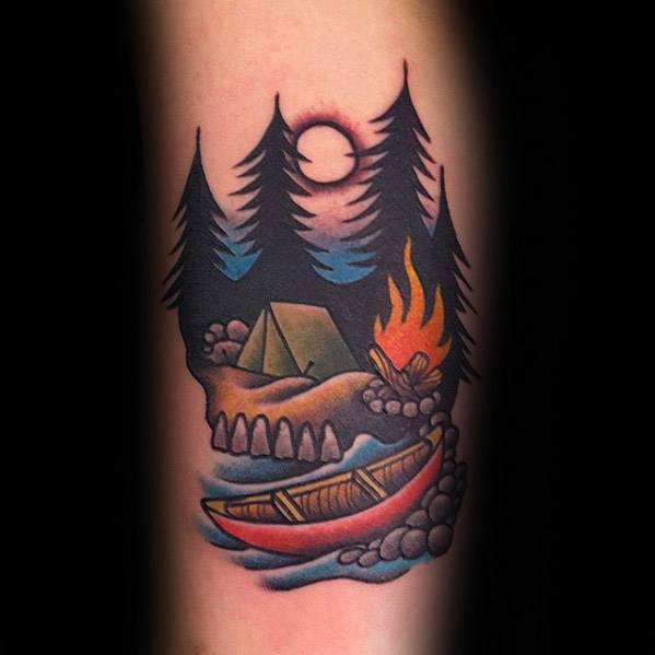 camping-tattoos-for-gentlemen-on-arm