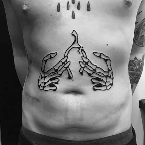 chest-wishbone-male-good-luck-tattoo-designs