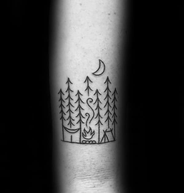 forearm-black-ink-minimalistic-camping-tattoos-men
