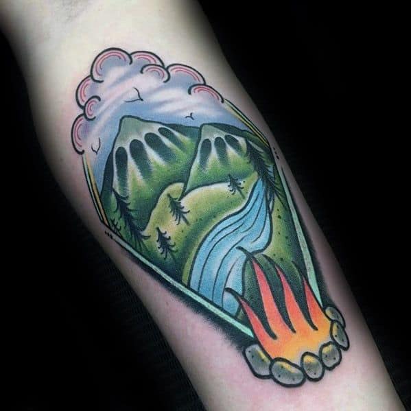 guys-forearm-camping-tattoo-deisgns