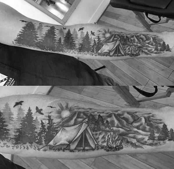 inner-forearm-awesome-ink-camping-tattoos-for-men
