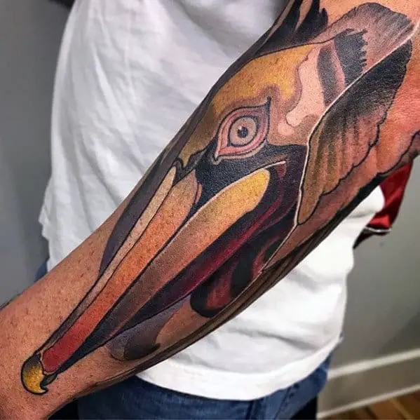 outer-forearm-neo-traditional-pelican-guys-tattoos