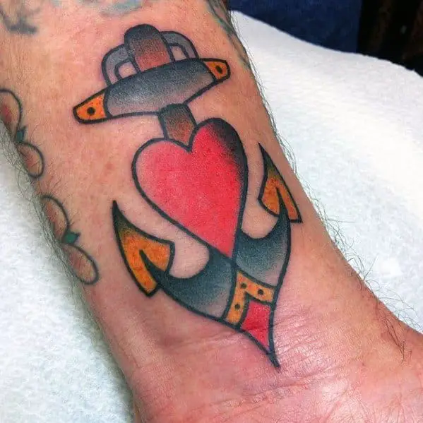 lower-leg-anchor-with-heart-filler-tattoos-for-gentlemen