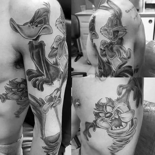 mens-looney-tunes-tattoo-ideas-arm-shaded