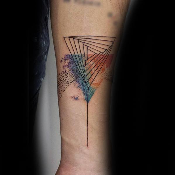 watercolor-black-ink-lines-inner-forearm-mens-manly-pink-floyd-tattoo-designs