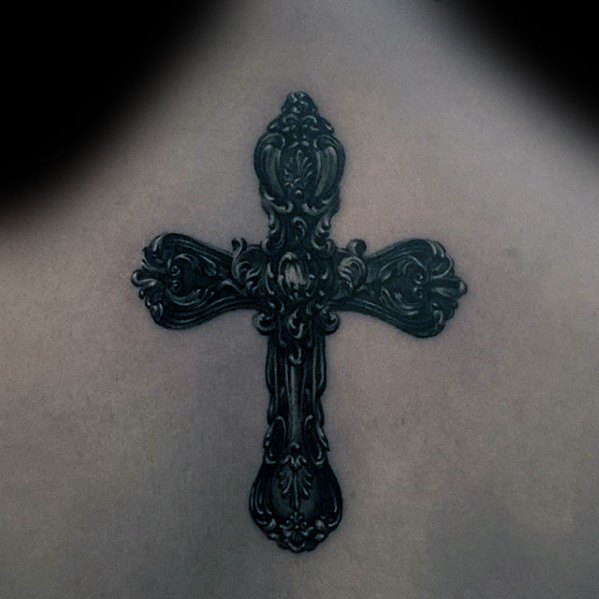 3d-cross-small-religious-decorative-mens-back-tattoos