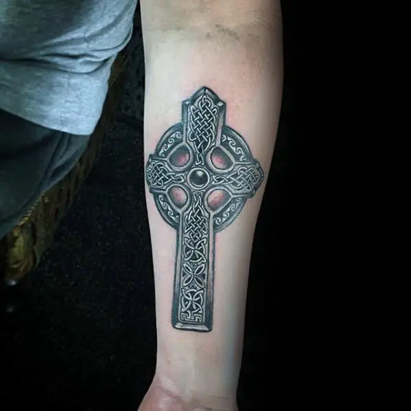 celtic-cross-male-small-religious-inner-forearm-tattoo