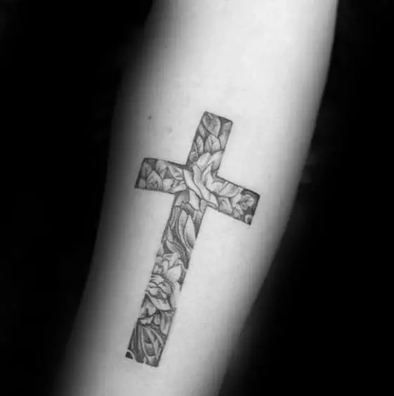 floral-cross-small-religious-forearm-tattoos-for-males