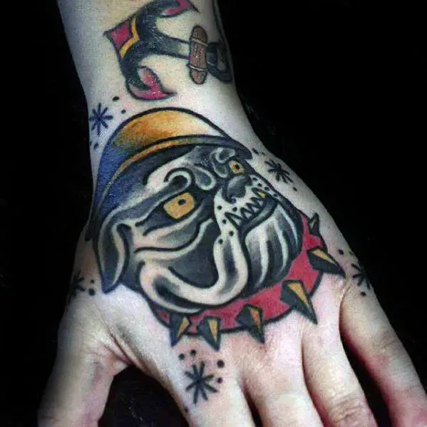 male-with-old-school-hand-tattoo-with-bulldog-traditional-design