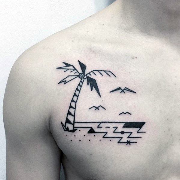 small-minimalistic-mens-beach-upper-chest-tattoo