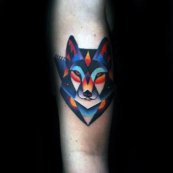 awesome-small-fox-colorful-leg-tattoos-for-guys