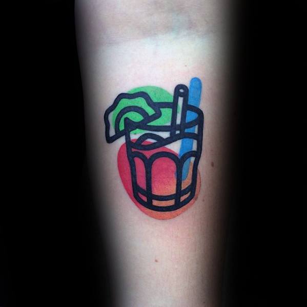 mens-colorful-dink-glass-small-inner-forearm-tattoo