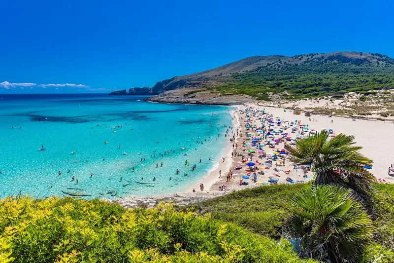 Beautiful sandy beach of Cala Mesquida, Mallorca, Balearic islan