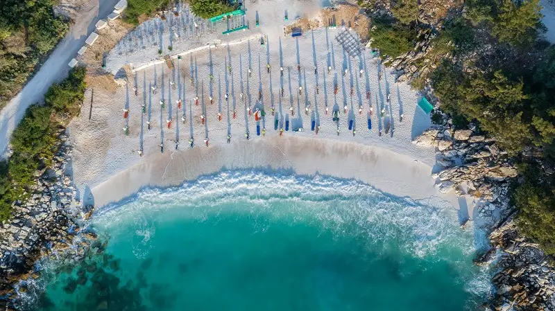 Marble beach (Saliara beach), Thassos Islands, Greece