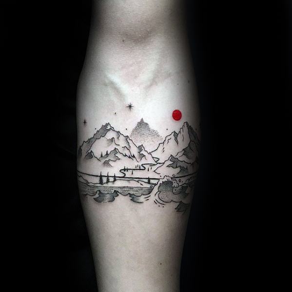 amazing-mens-small-nature-landscape-mountains-inner-forearm-male-tattoos