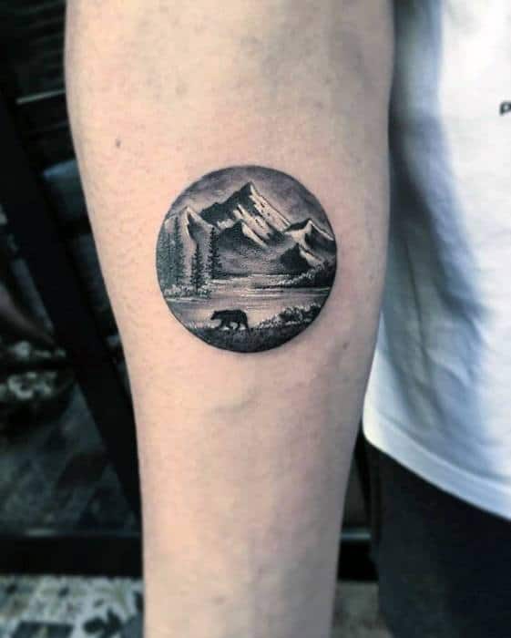 bear-by-mountains-mens-small-detailed-nature-inner-forearm-tattoo