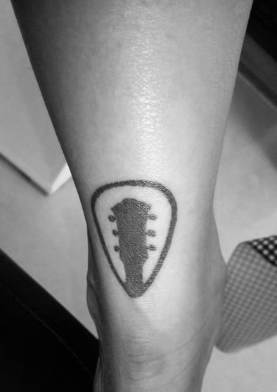 guitar-pick-mens-simple-music-guys-heel-tattoo