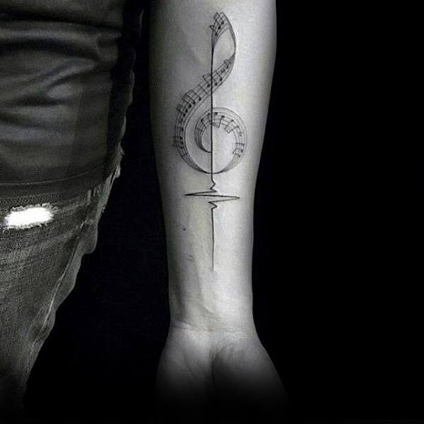 guys-simple-music-note-sheet-inner-forearm-tattoos-for-men