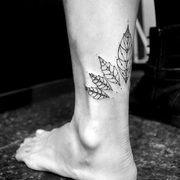 guys-small-back-of-lower-leg-nature-leaves-tattoo-ideas