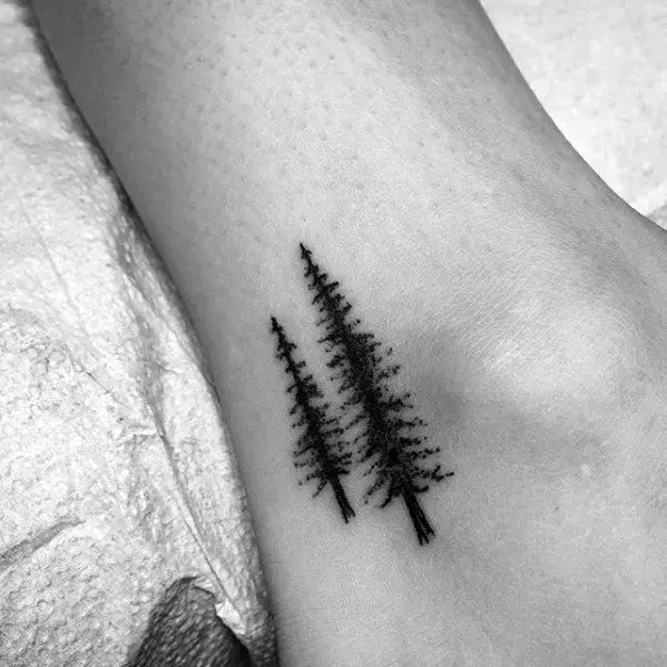 ankle-mens-small-pine-tree-tattoo