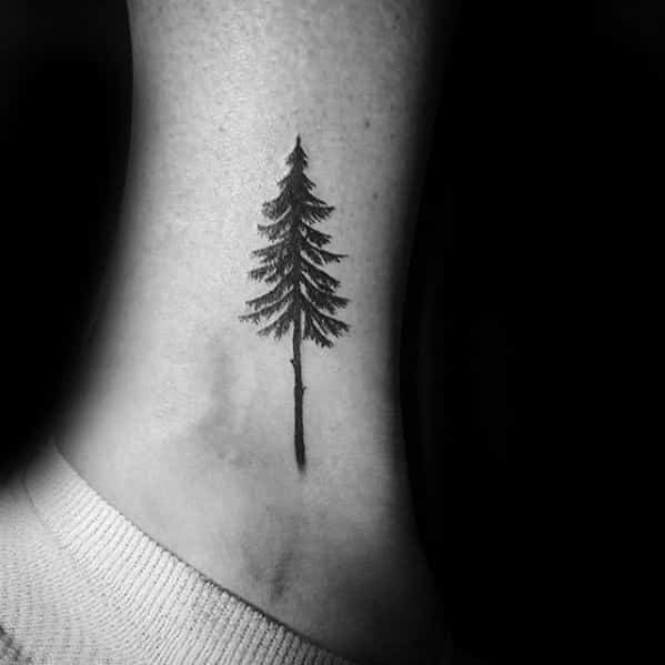 awesome-mens-pine-tree-small-ankle-tattoo