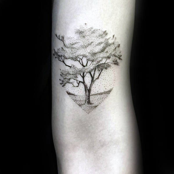 dotwork-mens-small-inner-arm-tree-tattoo-inspiration