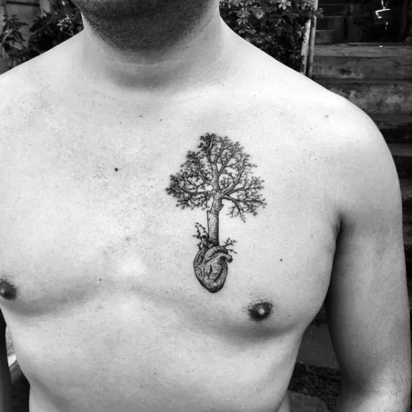 small-mens-tree-with-heart-upper-chest-tattoo