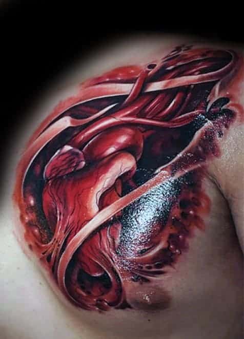 3d-ripped-skin-guys-anatomical-heart-realistic-chest-and-shoulder-tattoo