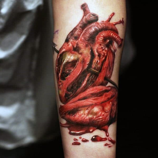 anatomical-heart-mens-realistic-inner-forearm-tattoos