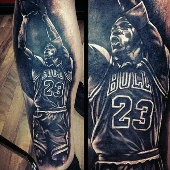 bull-23-michael-jordan-mens-leg-tattoo-designs