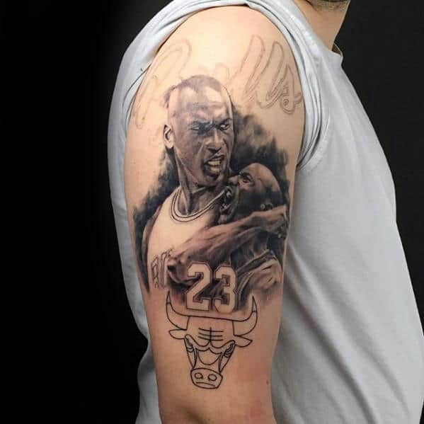 bulls-logo-with-23-and-jordan-guys-arm-tattoo