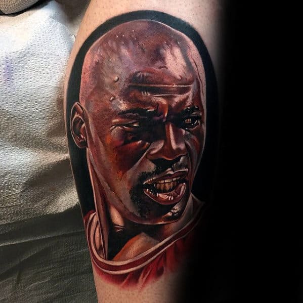 guys-realistic-michael-jordan-portrait-tattoo-on-side-of-leg