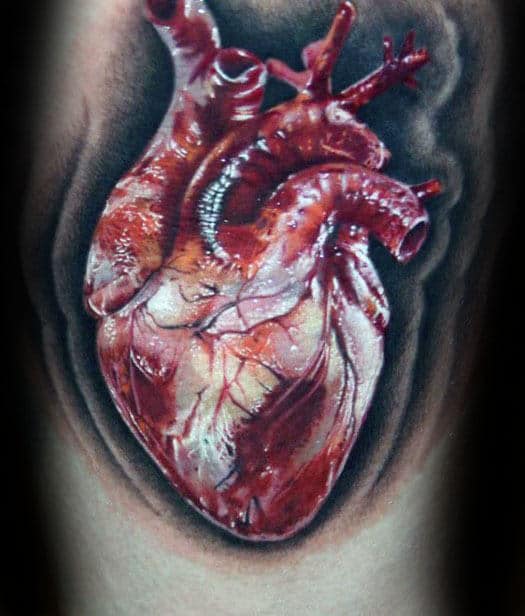 incredible-mens-leg-realistic-heart-tattoo-design-inspiration