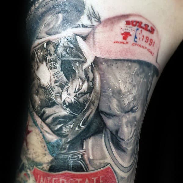 jordan-with-bulls-hat-and-trophy-mens-arm-tattoo