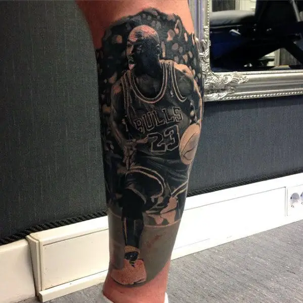 leg-sleeve-guys-jordan-bulls-23-tattoo-designs