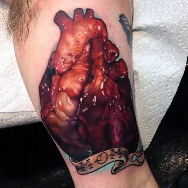 mom-banner-anatomical-heart-mens-realistic-inner-arm-bicep-tattoo