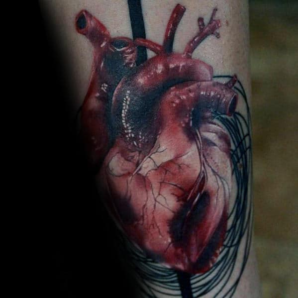 sketched-mens-realistic-heart-inner-forearm-tattoos